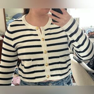 Jessica Simpson Striped Navy and White Women's Sweater